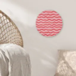Speels - Patroon - Rood Akoestische PET Vilt - Rond klein 838 -sfeer4
