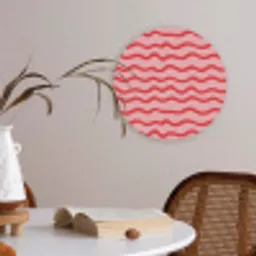 Speels - Patroon - Rood Akoestische PET Vilt - Rond klein 838 -sfeer3