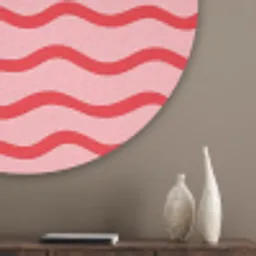 Speels - Patroon - Rood Akoestische PET Vilt - Rond klein 838 -sfeer5_closeup
