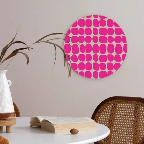 Stippen - Patroon - Roze Akoestische PET Vilt - Rond klein 838 -sfeer3