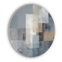 Rechthoeken - Abstract - Blauw Akoestische PET Vilt - Rond klein -3d