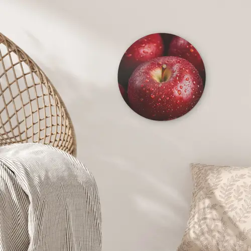 Rood - Appels - Fruit Akoestische PET Vilt - Rond klein -sfeer4