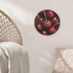 Rood - Fruit - Kersen Akoestische PET Vilt - Rond klein -sfeer4