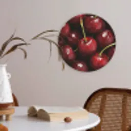 Rood - Fruit - Kersen Akoestische PET Vilt - Rond klein -sfeer3