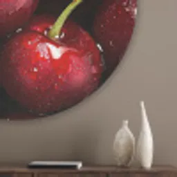 Rood - Fruit - Kersen Akoestische PET Vilt - Rond klein -sfeer5_closeup