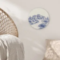 Rustiek - Landgoed - Blauw Akoestische PET Vilt - Rond klein -sfeer4