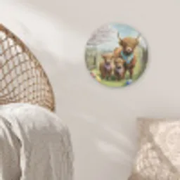 Schotsehooglanders - Paaseieren - Lente Akoestische PET Vilt - Rond klein -sfeer4
