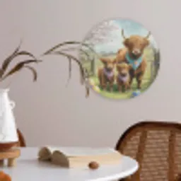 Schotsehooglanders - Paaseieren - Lente Akoestische PET Vilt - Rond klein -sfeer3