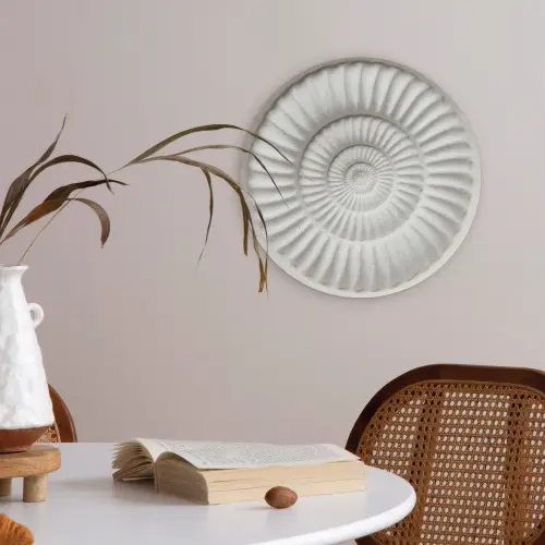 Schelp - Spiraal - Wit Akoestische PET Vilt - Rond klein -sfeer3