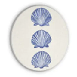 Schelpen - Blauw - Patroon Akoestische PET Vilt - Rond klein -3d