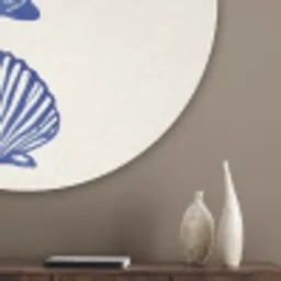 Schelpen - Blauw - Patroon Akoestische PET Vilt - Rond klein -sfeer5_closeup