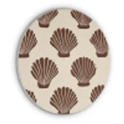 Schelpen - Bruin - Patroon Akoestische PET Vilt - Rond klein -3d
