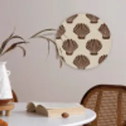 Schelpen - Bruin - Patroon Akoestische PET Vilt - Rond klein -sfeer3