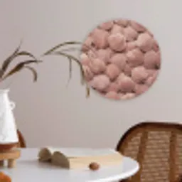 Schelpen - Patroon - Roze Akoestische PET Vilt - Rond klein -sfeer3