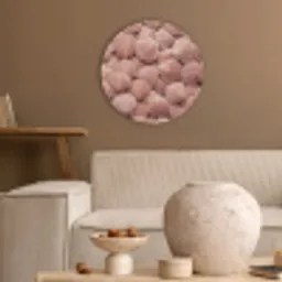 Schelpen - Patroon - Roze Akoestische PET Vilt - Rond klein -sfeer1