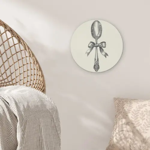 Lepel - Strik - Grijs Akoestische PET Vilt - Rond klein -sfeer4