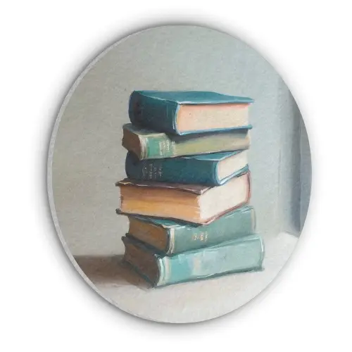 Stapel - Boeken - Groen - Daglicht Akoestische PET Vilt - Rond klein -3d