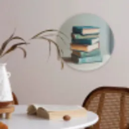 Stapel - Boeken - Groen - Daglicht Akoestische PET Vilt - Rond klein -sfeer3