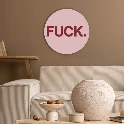 Statement - Krachtig - Roze Akoestische PET Vilt - Rond klein -sfeer1