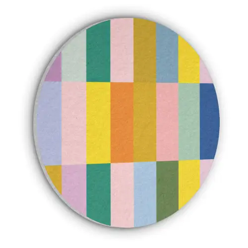 Stroken - Blauw - Patroon - Abstract Akoestische PET Vilt - Rond klein -3d