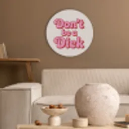 Tekst - Boodschap - Roze Akoestische PET Vilt - Rond klein -sfeer1