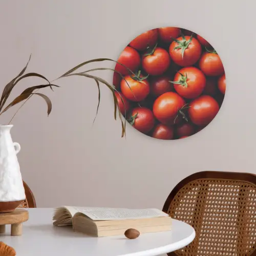 Groente - Rood - Tomaten Akoestische PET Vilt - Rond klein -sfeer3
