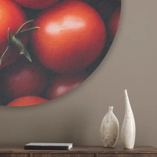 Groente - Rood - Tomaten Akoestische PET Vilt - Rond klein -sfeer5_closeup