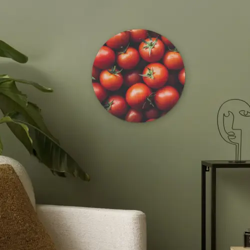 Groente - Rood - Tomaten Akoestische PET Vilt - Rond klein -sfeer2