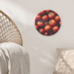 Groente - Rood - Tomaten Akoestische PET Vilt - Rond klein -sfeer4