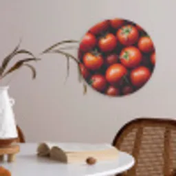 Groente - Rood - Tomaten Akoestische PET Vilt - Rond klein -sfeer3