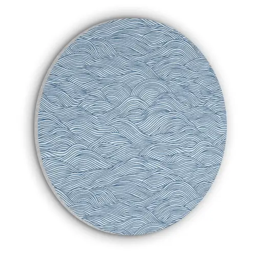 Golven - Ritmisch - Blauw Akoestische PET Vilt - Rond klein 838 -3d