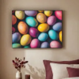 Kleurrijk - Paaseitjes - Spetters Textielframe zwart klein -sfeer1