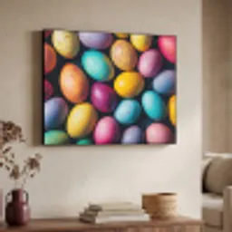 Kleurrijk - Paaseitjes - Spetters Textielframe zwart klein -sfeer3