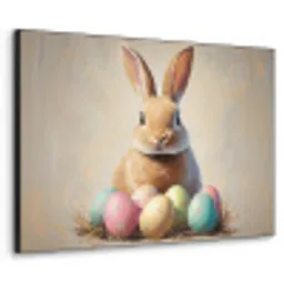 Paashaas - Pastel - Eieren Textielframe - compleet frame klein -3d