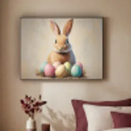 Paashaas - Pastel - Eieren Textielframe - compleet frame klein -sfeer1
