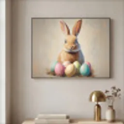 Paashaas - Pastel - Eieren Textielframe zwart klein -sfeer2