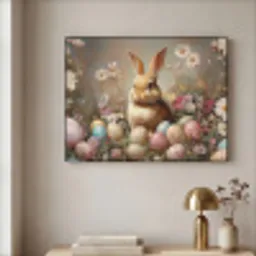 Paashaas - Lente - Paaseieren Textielframe - compleet frame klein -sfeer2