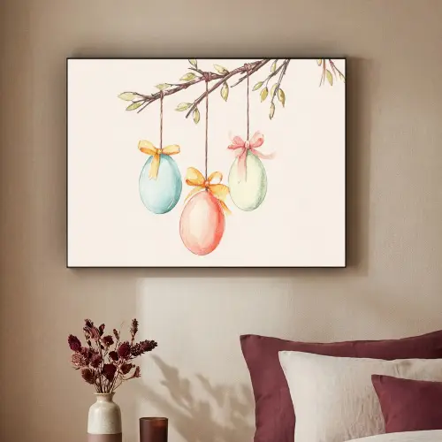 Paastak - Strikje - Eieren Textielframe - compleet frame klein -sfeer1