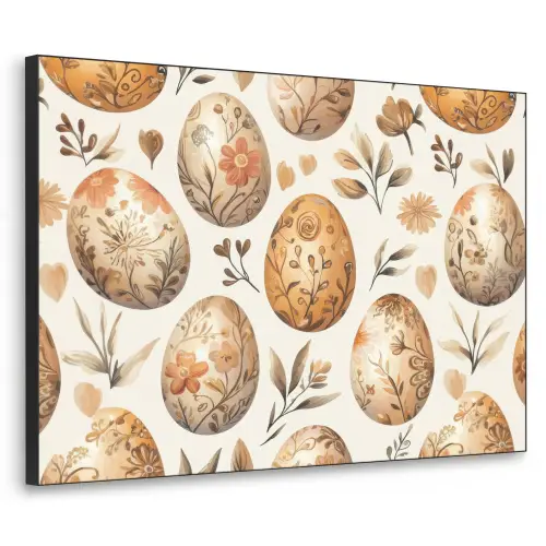 Paaseieren - Bruin - Bloemen Textielframe - compleet frame klein -3d