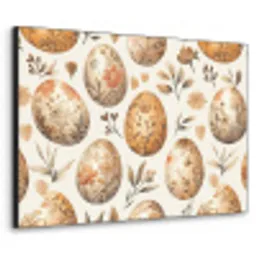 Paaseieren - Bruin - Bloemen Textielframe - compleet frame klein -3d