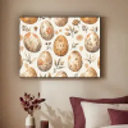 Paaseieren - Bruin - Bloemen Textielframe zwart klein -sfeer1