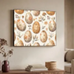 Paaseieren - Bruin - Bloemen Textielframe - compleet frame klein -sfeer3