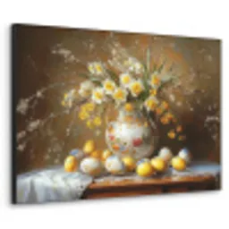 Paaseieren - Stilleven - Vaas Textielframe zwart klein -3d