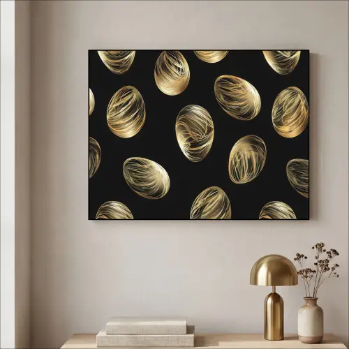 Eieren - Goud - Patroon Textielframe zwart klein -sfeer2