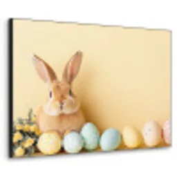 Eieren -  Konijn - Pasteltinten Textielframe zwart klein -3d