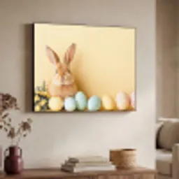 Eieren -  Konijn - Pasteltinten Textielframe zwart klein -sfeer3