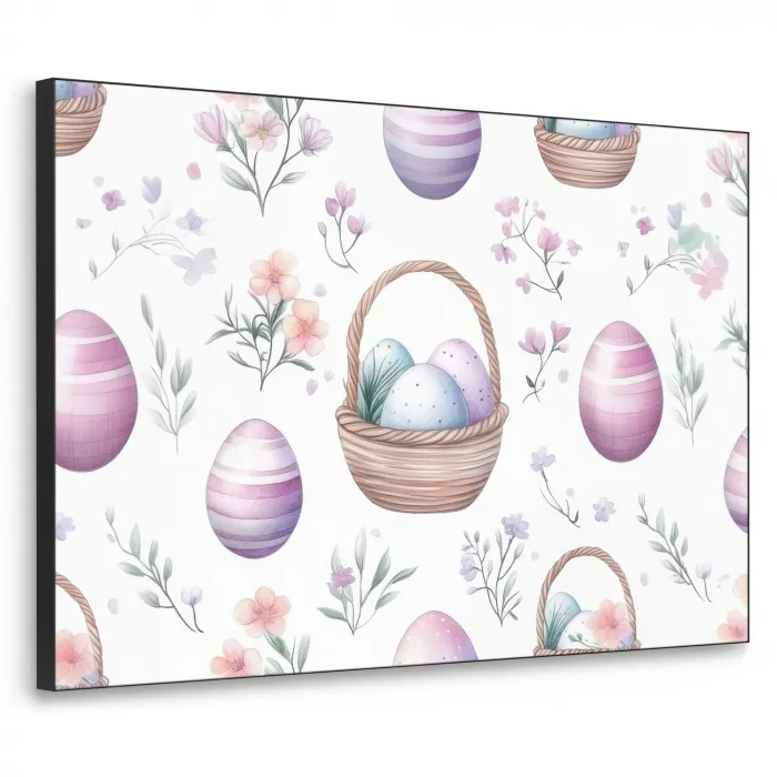 Bloemen - Paaseieren - Patroon Textielframe zwart klein -3d