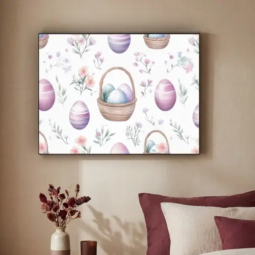 Bloemen - Paaseieren - Patroon Textielframe zwart klein -sfeer1