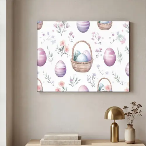 Bloemen - Paaseieren - Patroon Textielframe zwart klein -sfeer2