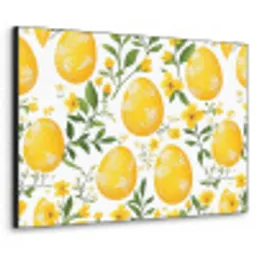 Bloemen - Paaseieren - Geel Textielframe - compleet frame klein -3d
